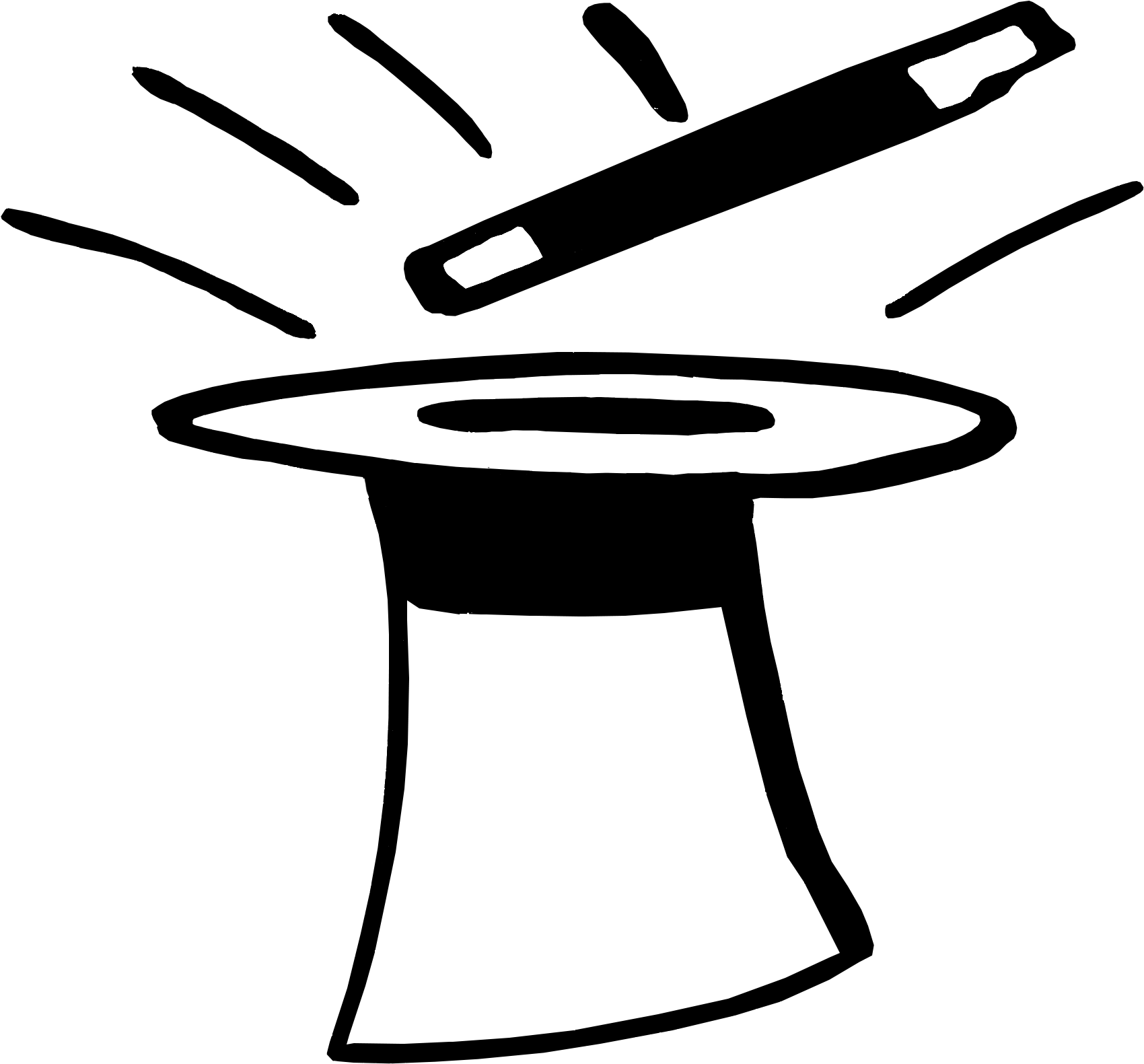Collection Of Magic Hat Black And - Black And White Magician Png (1740x1840)