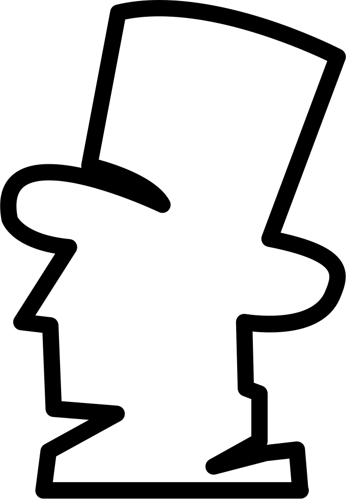 Man With Tall Hat Side View Outline Comments - Logo Chapeau Haut De Forme (680x981)