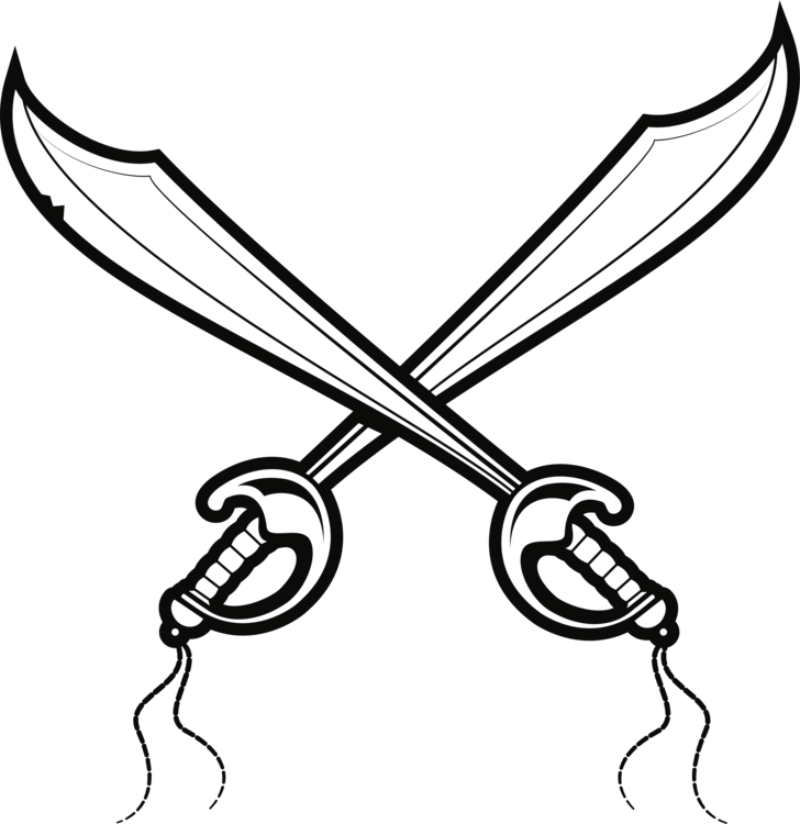 Drawing Cutlass Pirate Sword Sabre - Pirate Sword Vector (728x750)