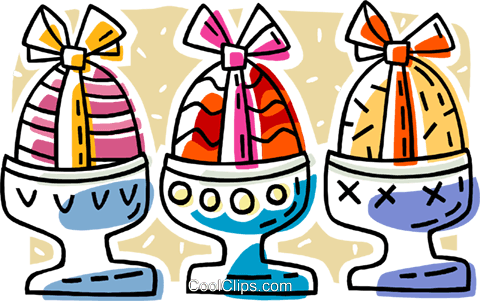 Easter Eggs Wrapped In Ribbon Royalty Free Vector Clip - Easter (480x301)