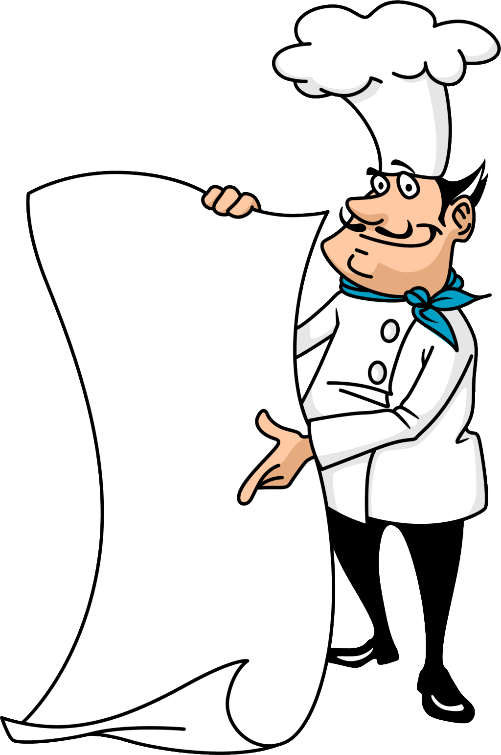 Holding Menu Chef Cartoon Background Vector - Chef (1024x1541)