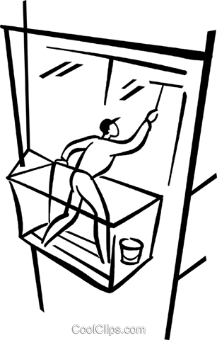 Window Cleaner Royalty Free Vector Clip Art Illustration - Fensterputzer Clipart (307x480)