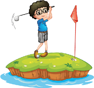 Download Free Printable Clipart And Coloring Pages - Playing Golf Clipart (420x399)
