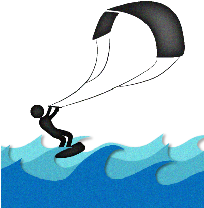 Irish Adventure Tours - Kite Surfing Clipart (400x416)