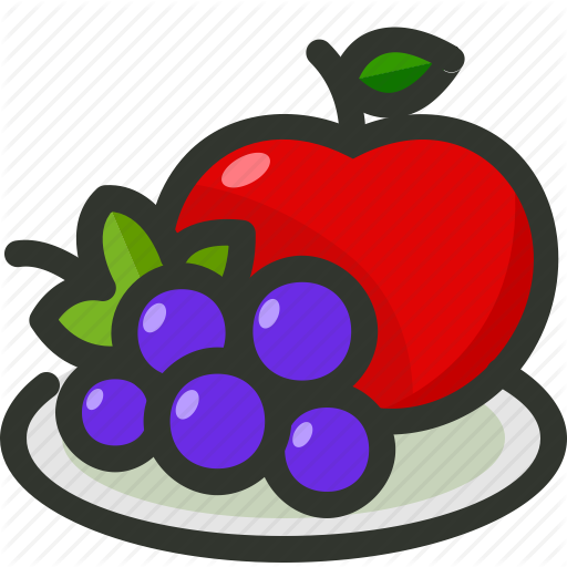 Clipart Apple Grape - Apples And Grapes Cartoon (512x512)