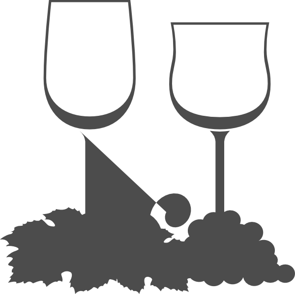 Png Transparent Wine Glasses Clip Art At Clker - Wine Glass And Grapes Stencil (600x599)