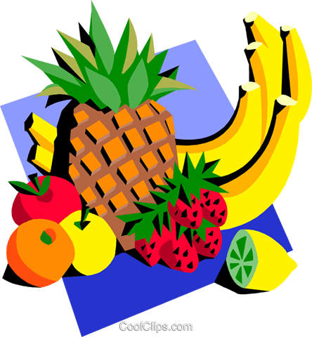 Assorted Fruits Royalty Free Vector Clip Art Illustration - Illustration (444x480)
