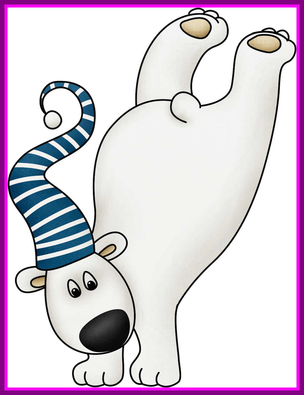 Clipart Winter Polar Bear - Winter Polar Bear Clip Art (1023x1330)