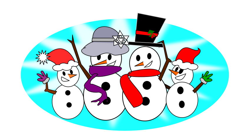 Clip Art Christmas Snowman Family Drawing - Snowman Family Png (800x452)