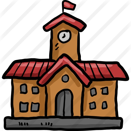 Free Buildings Icons - School Building Art Png (512x512)