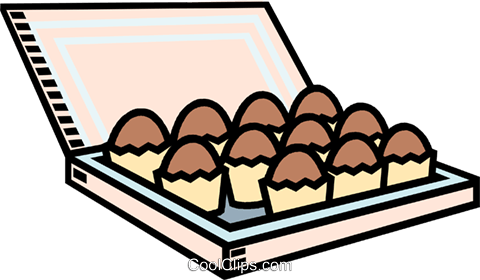Chocolates Royalty Free Vector Clip Art Illustration - Box Of Chocolates (480x280)