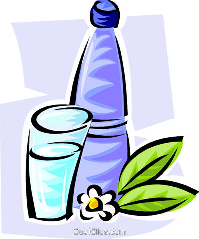 Bottled Water Royalty Free Vector Clip Art Illustration - Illustration (399x480)