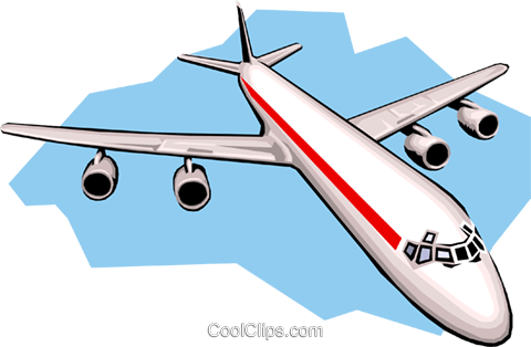 Commercial Jet Royalty Free Vector Clip Art Illustration - Monoplane (480x314)
