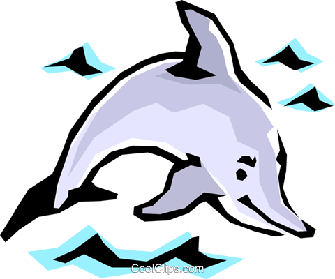 Dolphin Royalty Free Vector Clip Art Illustration - Dolphin Royalty Free Vector Clip Art Illustration (480x400)