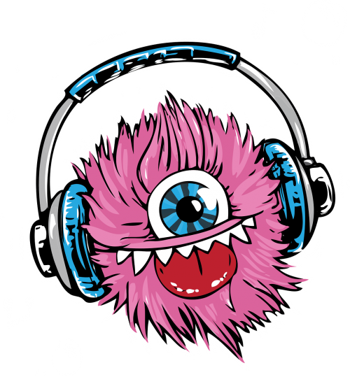 Monster Headphones Clipart (500x539)