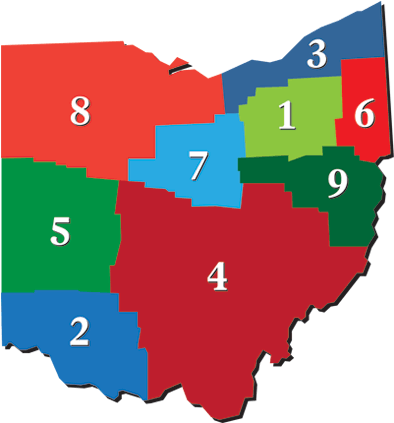 Oand Is Comprised Of Nine Geographic Districts Within - Map (400x422)