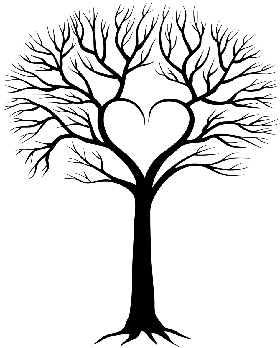 Family Tree With Birds 3 Clipart - Drawings Of A Family Tree (1032x1270)