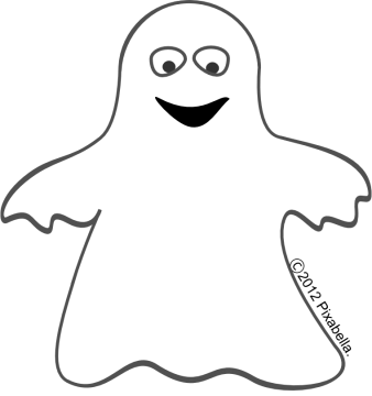 Halloween Ghost - Cute Ghost Coloring Page (338x360)