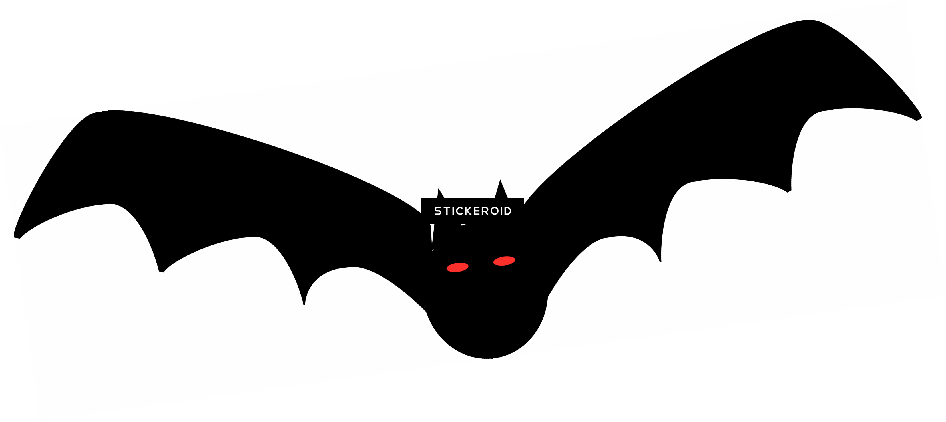 Halloween Ghost - Free Transparent Bat Clipart (3313x1479)