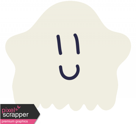 Kawaii Halloween Ghost - Digital Scrapbooking (456x456)