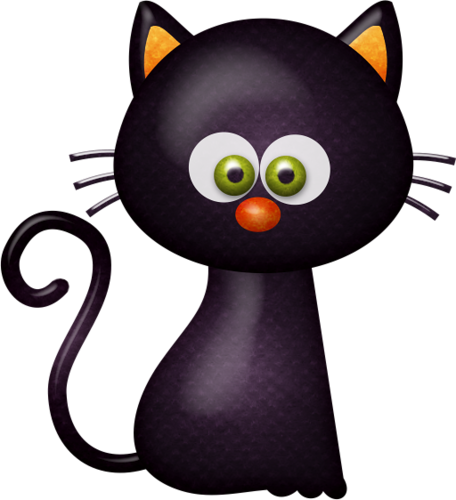 Cutepictures Альбом «скрап Наборы / Хэллоуин / Little - Haloween Halloween Black Cat (456x500)