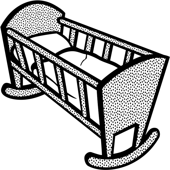 Cots Clip Art Christmas Infant Bassinet Computer Icons - Baby Swing Clipart Black And White (750x750)