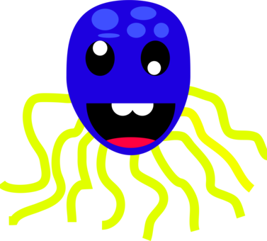 Drawing Octopus Smiley Organism Robot - Openclipart (377x340)