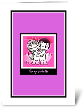 For My Valentine Greeting Card - Love (350x396)