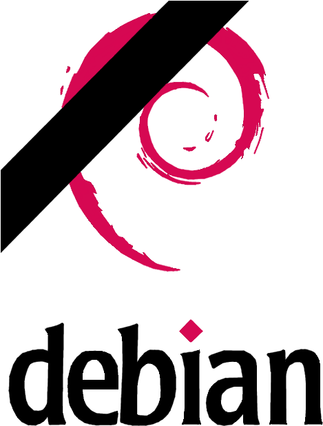 Debian Black Ribbon Logo - Debian Gnu/linux (477x624)