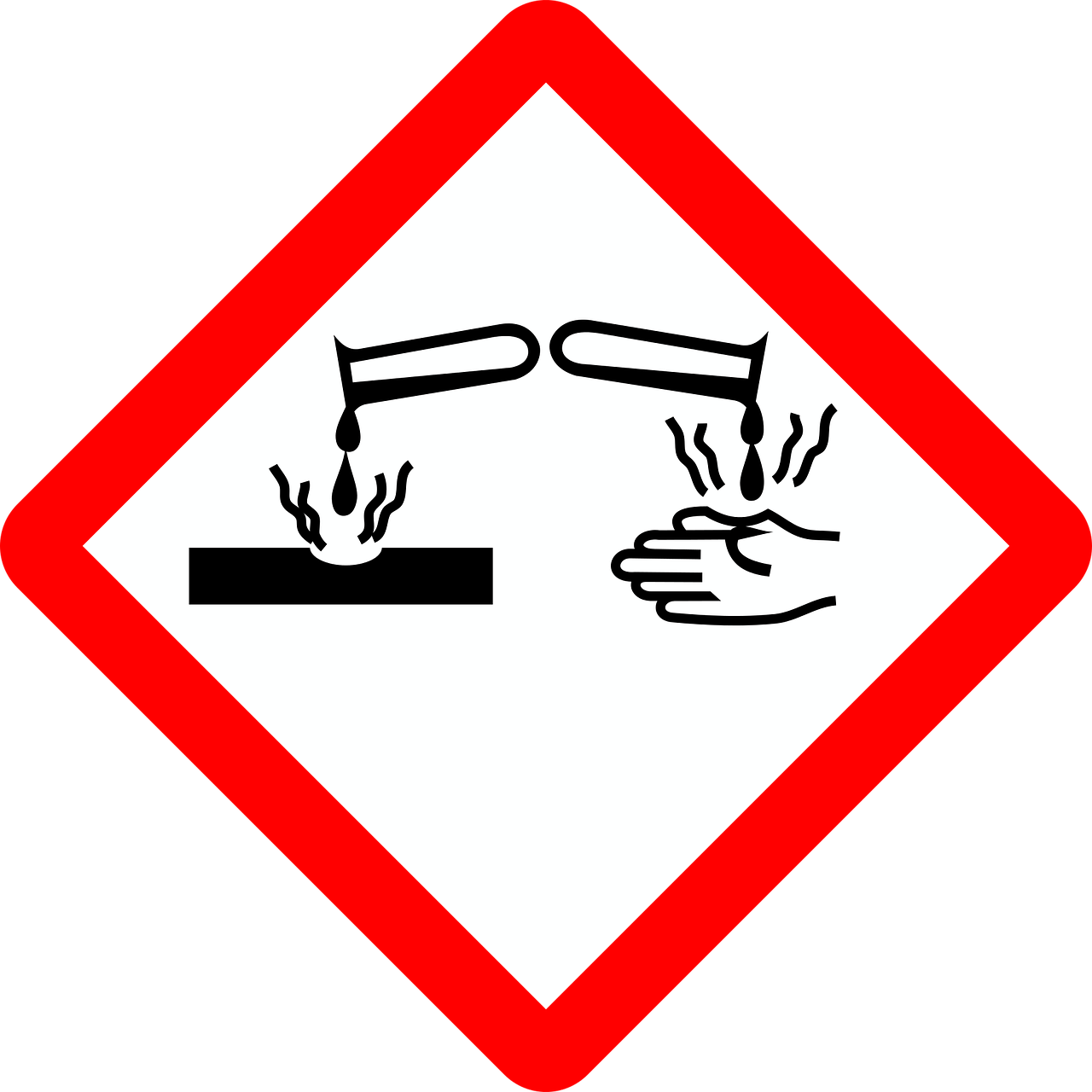 Sign Warning Symbol - Danger Corrosion (1280x1280)