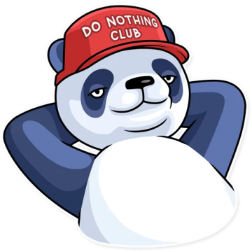 Стикер Ленивая Панда - Sticker (360x360)