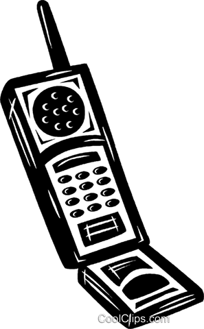 Cell Phone Royalty Free Vector Clip Art Illustration - Cordless Phone Png Cartoon (297x480)