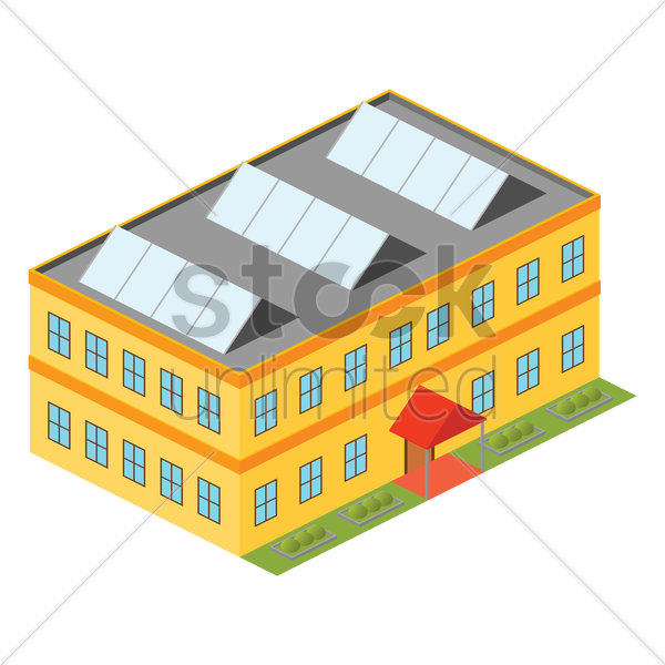 Download School Building With Solar Panels Clipart - School Building With Solar Panels (600x600)