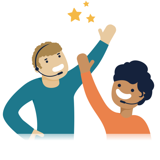 Illustration Of Two People High Fiving - Bank (672x672)