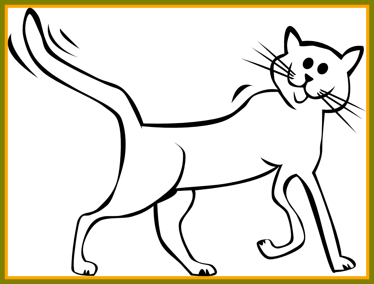 Fascinating Black And White Cat Clipart Collection - Cat Cartoon Image Black And White (1202x913)