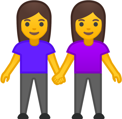 11856 Two Women Holding Hands Icon - Emoji People Icon Png (512x512)