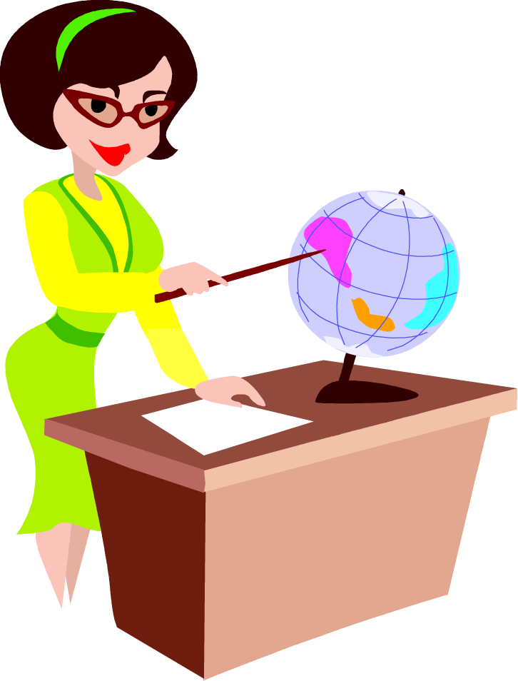 Free Teacher At Her Desk Clip Art Image From Free Clip - Art Education Gif Animation (726x954)