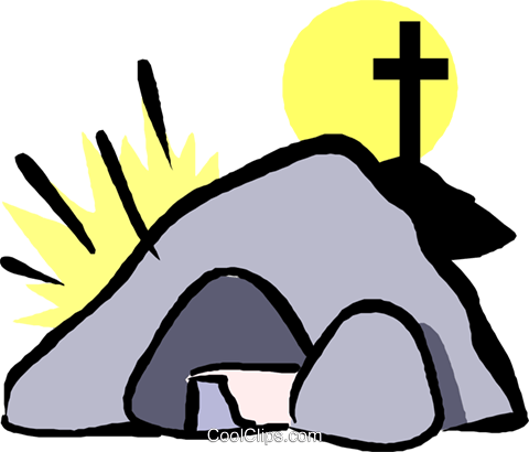 Tomb Of Christ Royalty Free Vector Clip Art Illustration - Tumulo E Cruz Cristo (480x410)