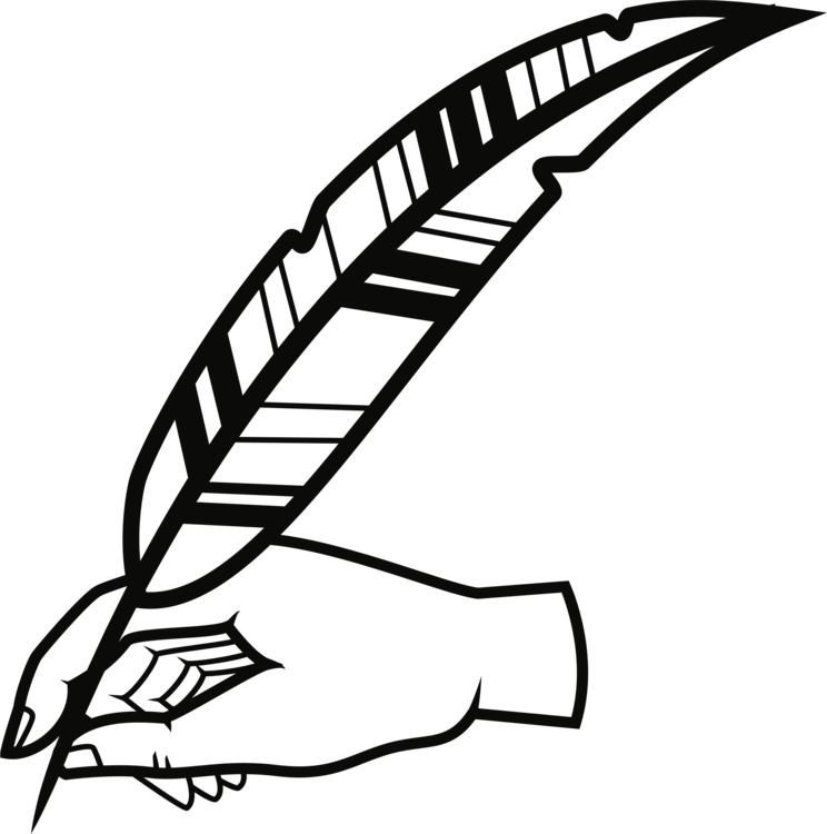 Paper Quill Pens Handwriting - Quill Pen Clipart (744x750)