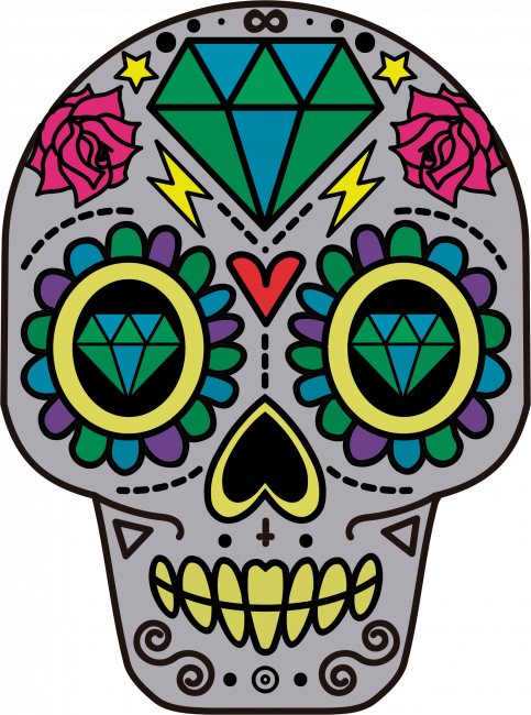 Sugar Skull Clipart Png - Sugar Skull Clipart Png (483x650)