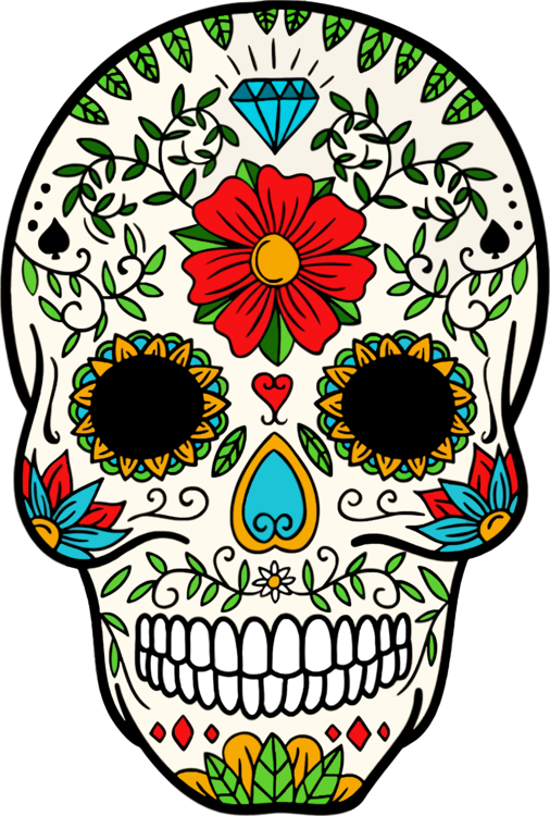 Calavera T-shirt Day Of The Dead Skull Art - Day Of The Dead Cartoon Skulls (506x750)