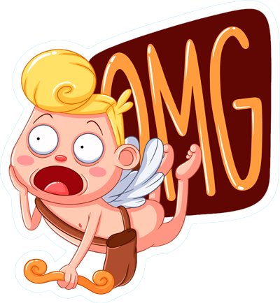 Funny Kids Love Emoji Messages Sticker-9 - Cupid (400x434)