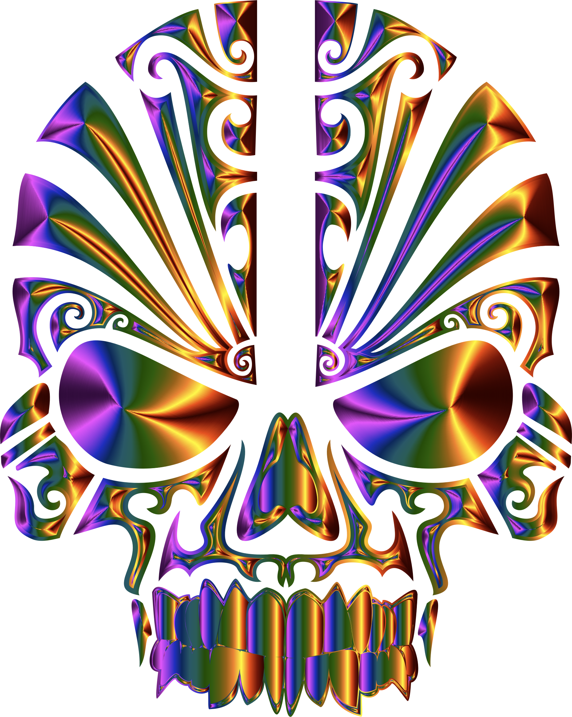 Clipart Tribal Skull Silhouette Chromatic Png Skull - Skull Silhouette (1862x2334)