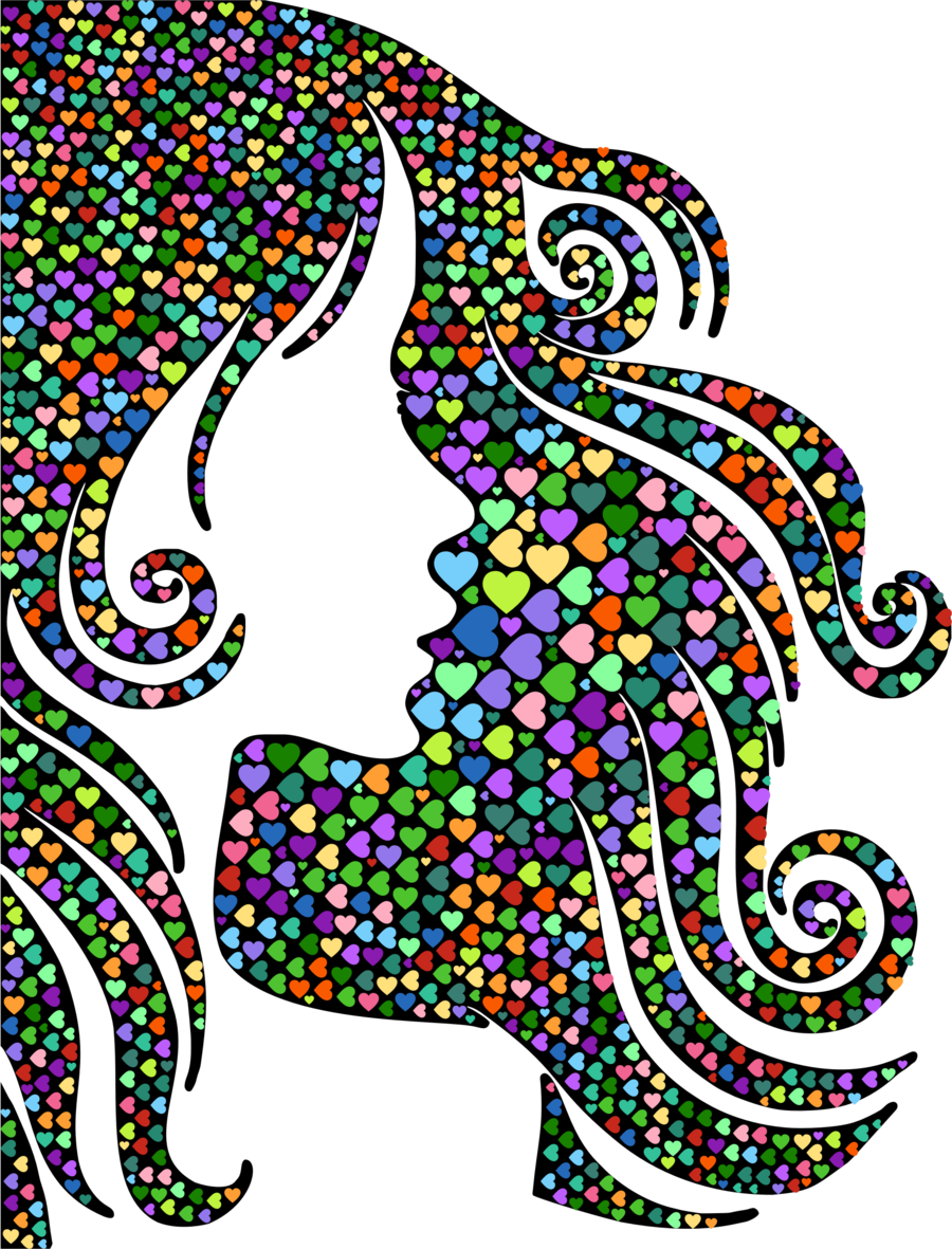Silueta De Cabello Clipart Salon Teknik Hair Beauty - Hair Silhouette Image Png (900x1181)