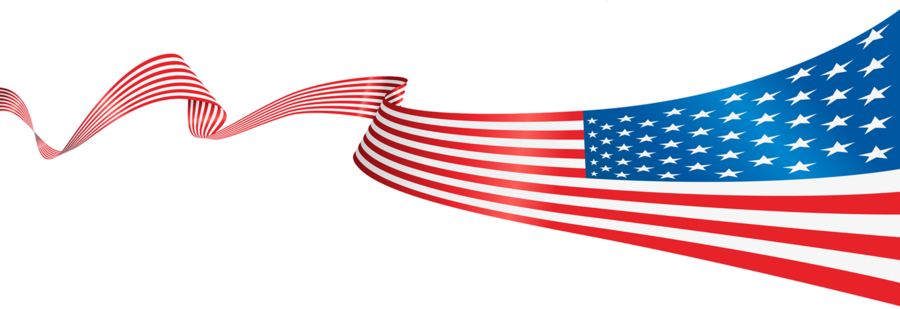 Clipart Resolution 1860*638 - Us Flag Banner Png (900x309)
