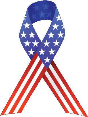 American Flag Ribbon - American Flag Cancer Ribbon (318x414)