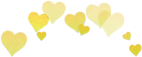 Heart Makeup Pretty Cute Qoutes - Yellow Heart Crown Png (597x240)