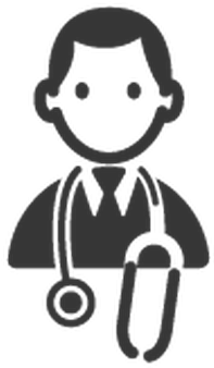 Nice Doctor With Patient Clipart Professions Black - Black And White Doctor Clip Art (411x399)