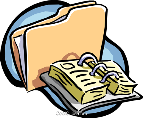 Calendar And Folder Royalty Free Vector Clip Art Illustration - Sentence For Persecution (480x394)