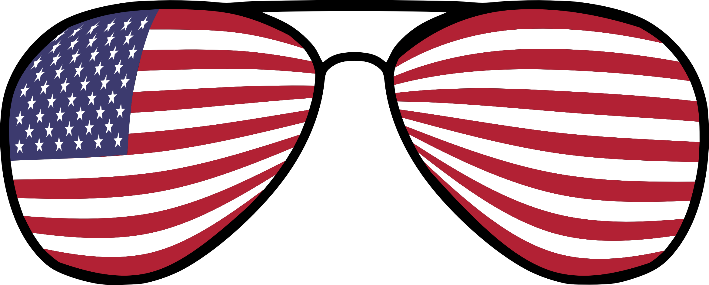 Big Image - Clip Art American Sunglasses (2340x942)